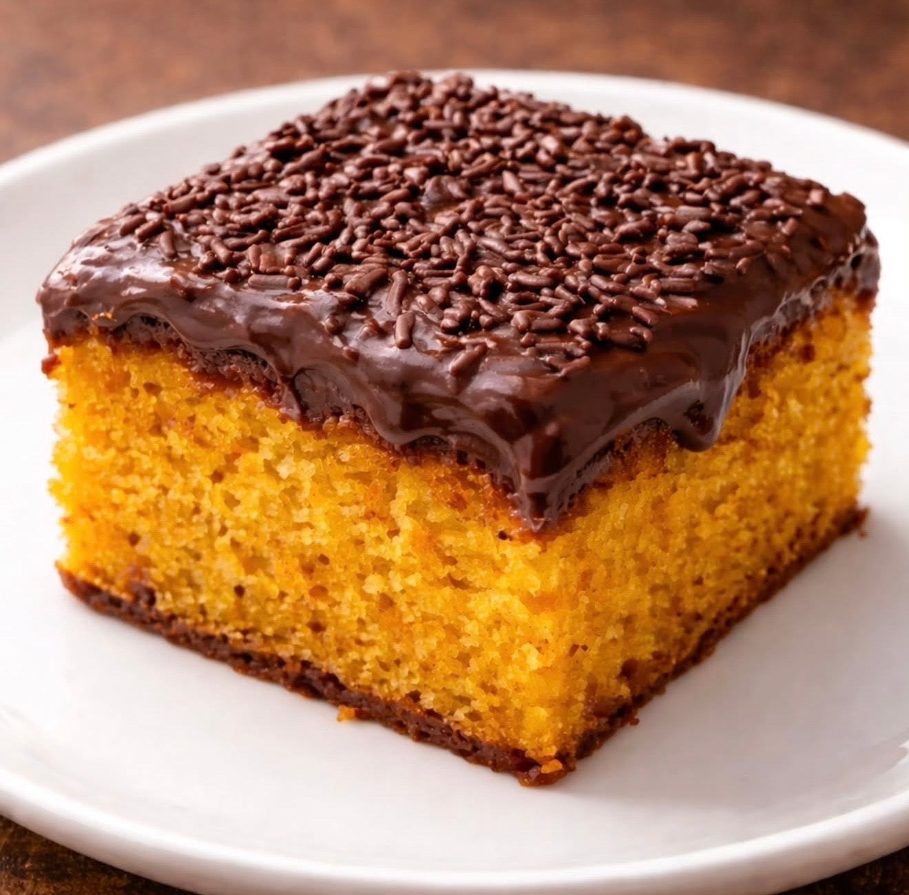 Sugar-Free Carrot Cake with Chocolate Topping