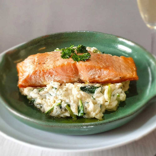 Gluten-Free Sicilian Lime Risotto with Asparagus and Salmon